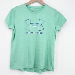 Under Armour Girls Tech Big Logo Twist T-Shirt Youth XL Green Play Outdoor Sport